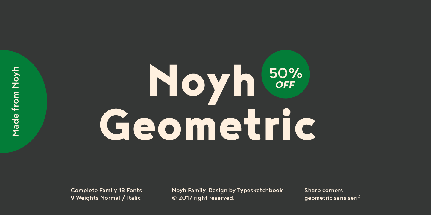 Przykładowa czcionka Noyh Geometric Slim #12